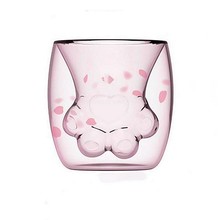 Creative double-layer insulated cat claw glass