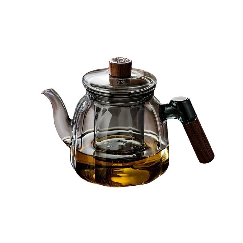 Custom Large-Capacity Glass Pitcher with Tea-Water Separation