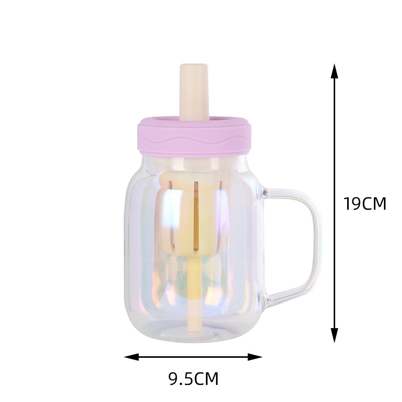 Dopamine High-Borosilicate Glass Tumbler with Straw