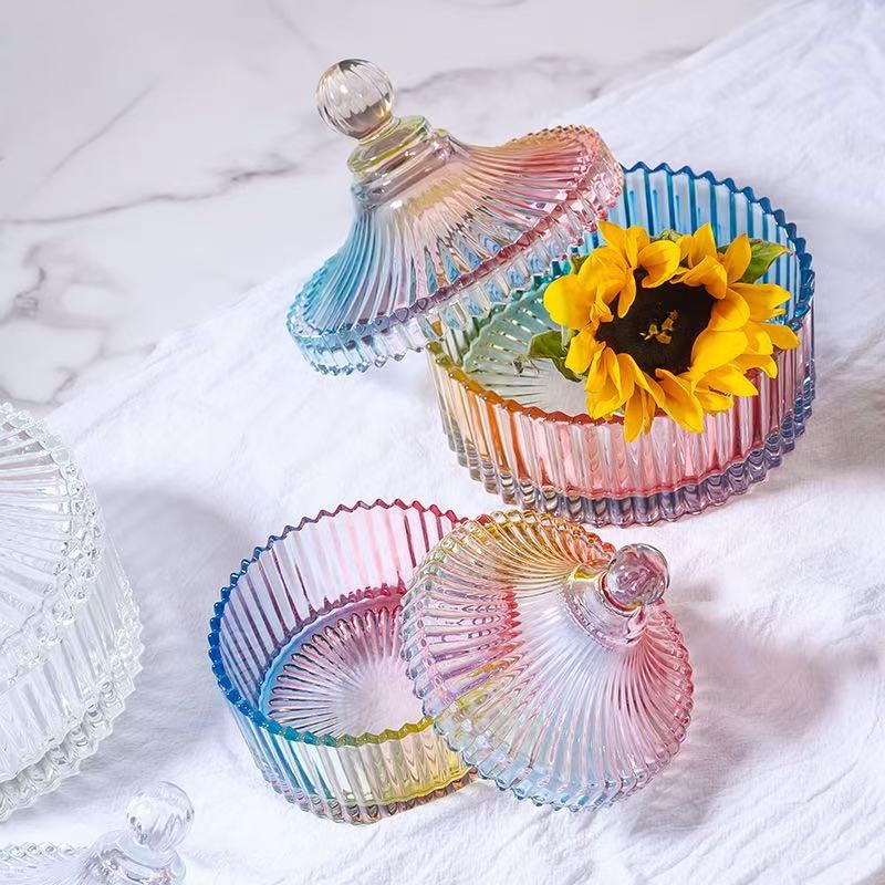 European-Style Light Luxury Dustproof Candy Storage Jar with Lid