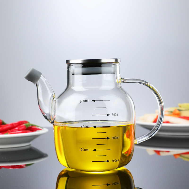 High borosilicate auspicious glass oil bottle