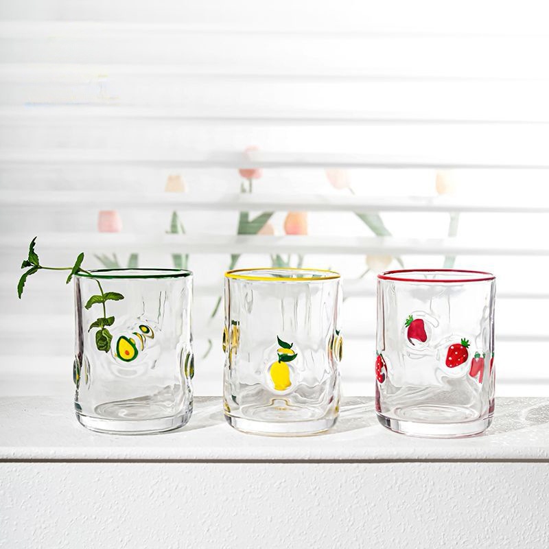 Home cute creative fruit glass cup