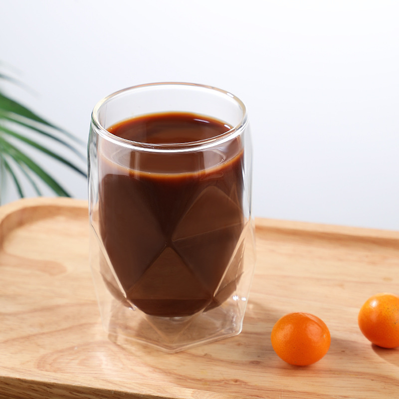 Simple heat-resistant double-walled insulated glass cup